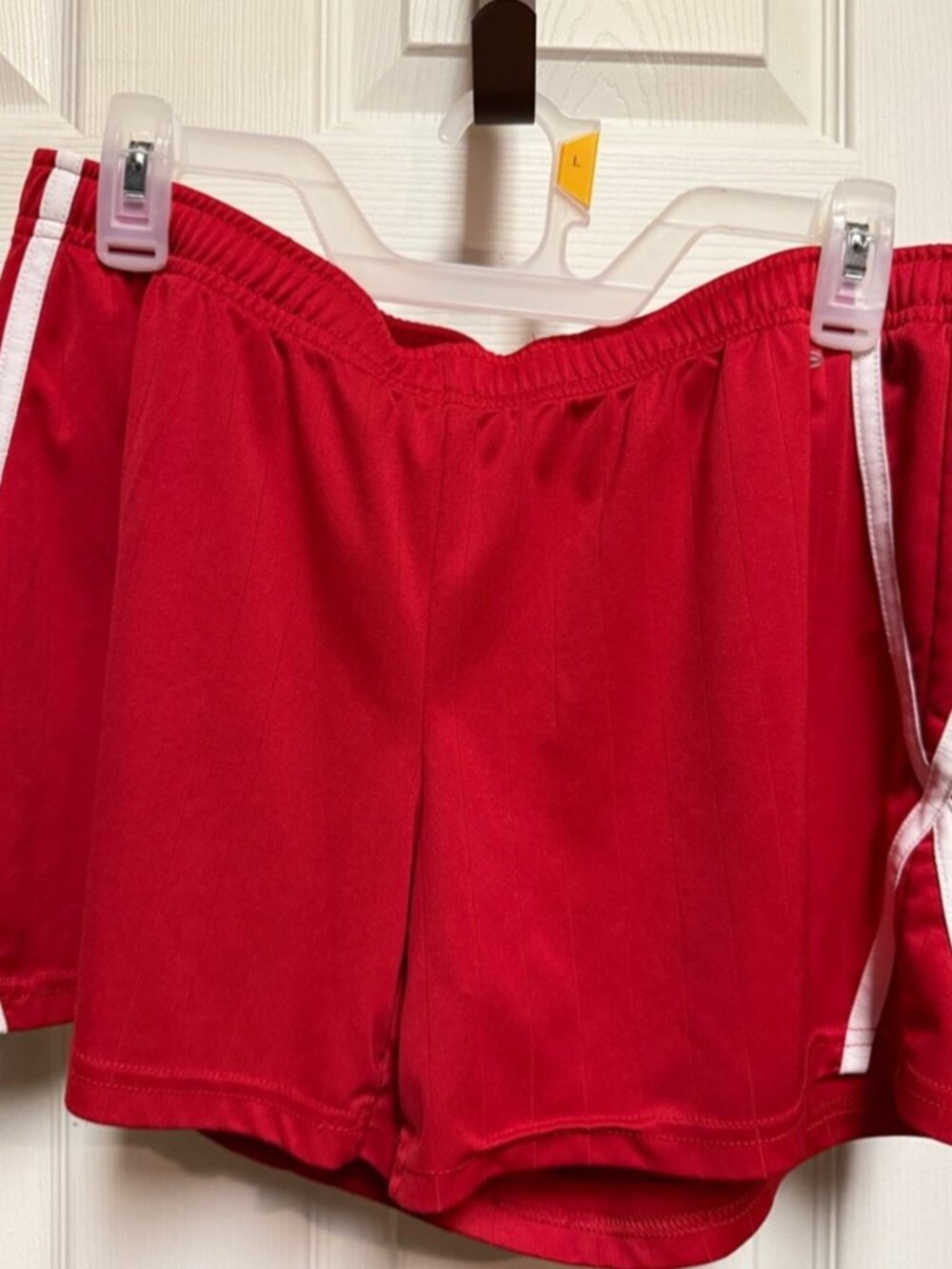 Red Athletic Shorts with White Trim